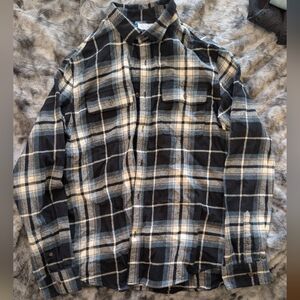 Old Navy Gray, White, & Blue Plaid Shirt